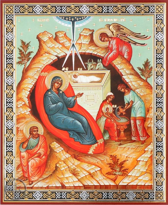 Picture - Nativity of Christ, Orthodox Christian Gold Foiled Icon