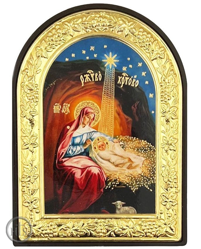 Product Photo - Nativity of Christ  Orthodox Christian Icon with Stand, 