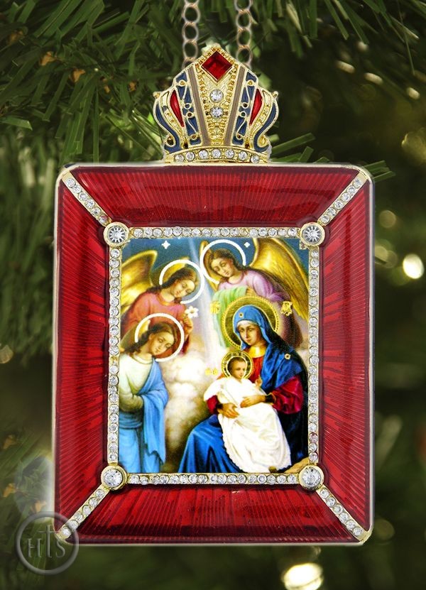 Photo - Nativity of Christ  Icon in Square Style Frame with Stand and Chain