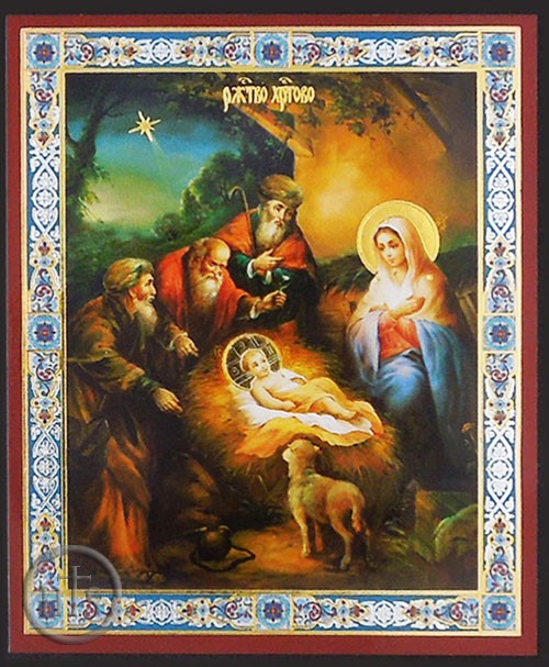 Pic - Nativity of Christ with  Shepherds, Orthodox Mini Icon