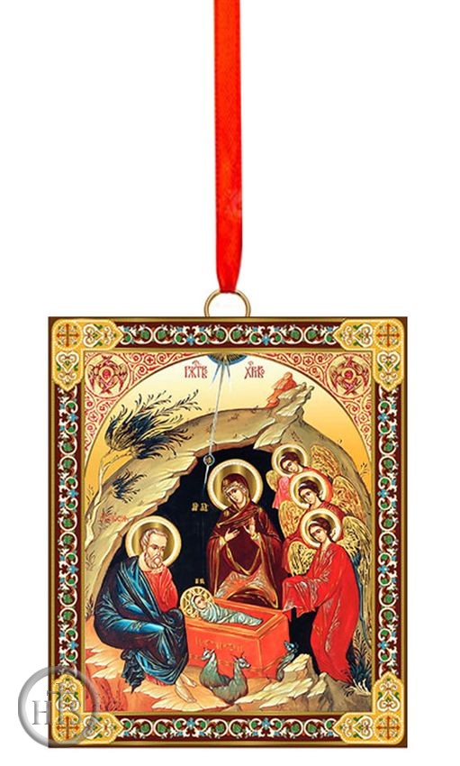 HolyTrinity Pic - The Nativity, 2 Sided Wooden Icon Ornament