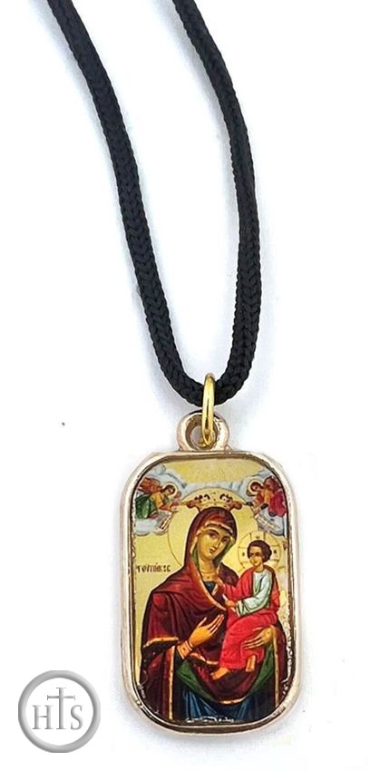 Photo - Reversible Necklace on Rope: Virgin Mary and St. Nicholas