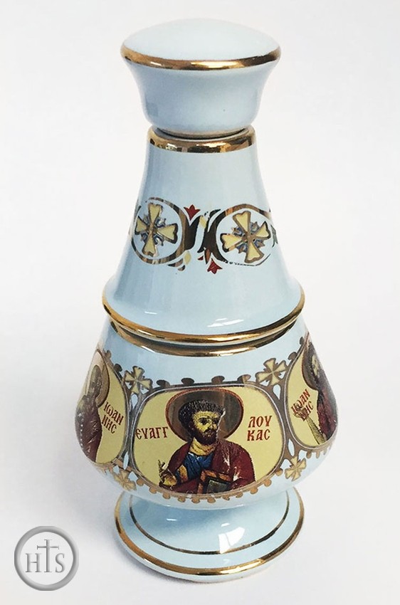 Product Image - Oil / Incense Ceramic Holder with Icons, Turquoise 