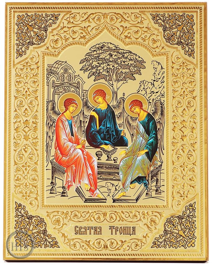 HolyTrinityStore Photo - Old Testament Trinity - The Hospitality of Abraham, Gold Foil Icon