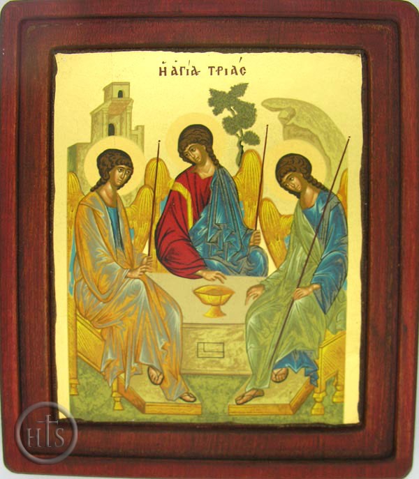 HolyTrinity Pic - Old Testament Trinity,  Orthodox  Serigraph Framed Icon