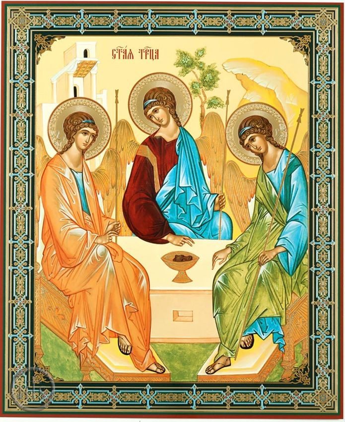 HolyTrinityStore Image - Old Testament Trinity,  Gold Foil Icon on Thin Wood