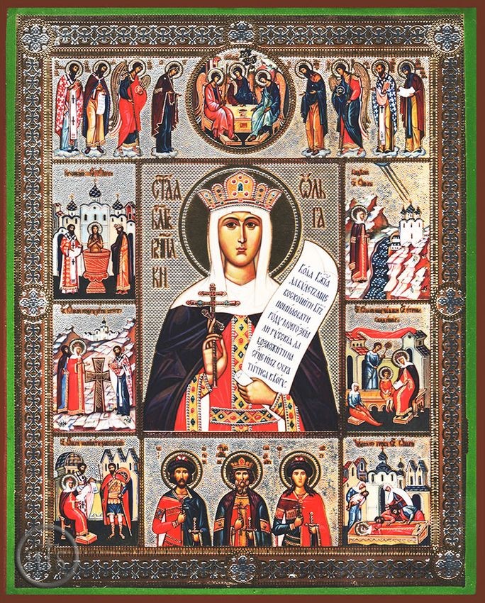 Pic - St. Olga Vita (Life) Orthodox Christian Icon, Med