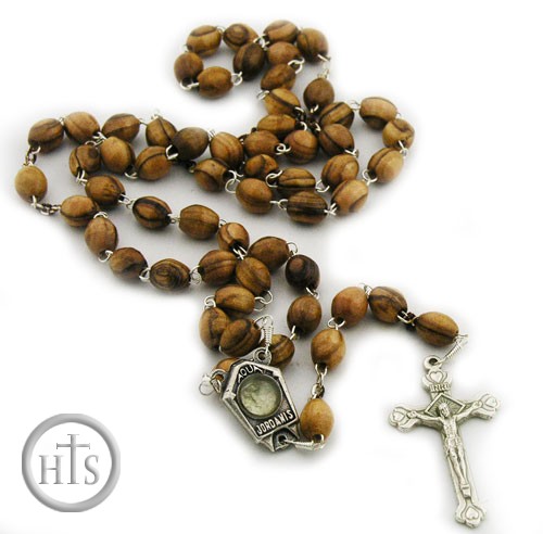 Product Image - Olive Wood Rosary With Jordan Water and Cross