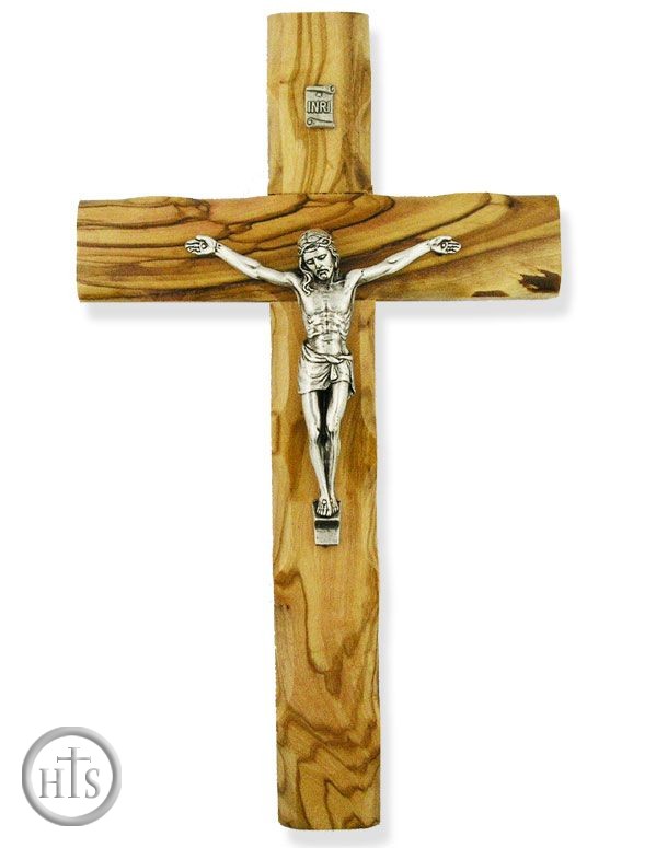 Product Photo - Olive Wood Wall Cross  with Metal Corpus Crucifix