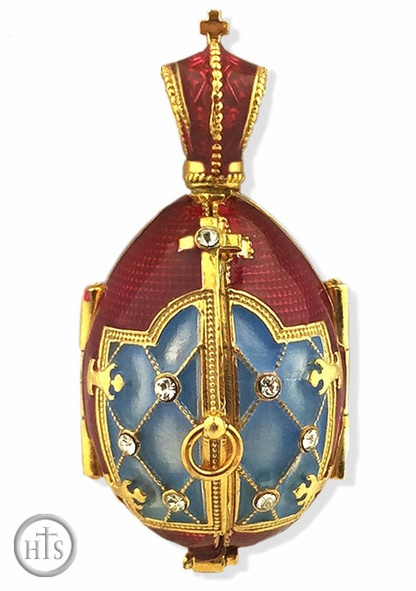 HolyTrinityStore Photo - Open Up  Pendant Locket  with St. Basil Cathedral and Cross