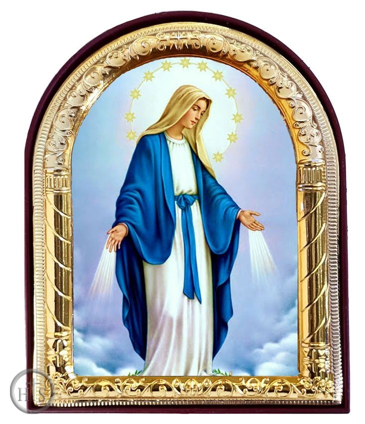 Pic - Our Lady of Grace, Arched  Icon with Stand