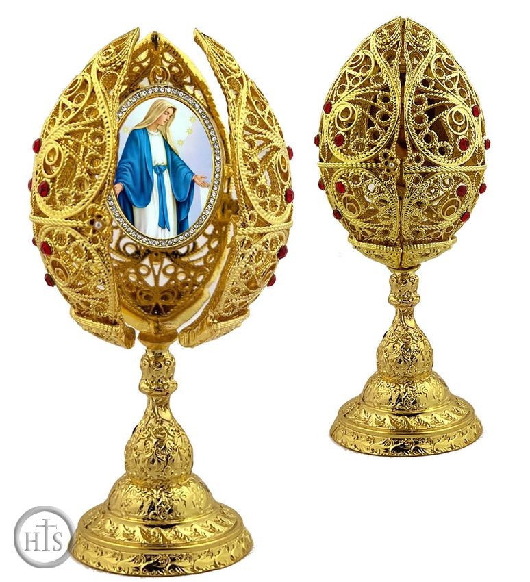 Image - Our Lady of Grace, Filigree Style Icon Egg, 6