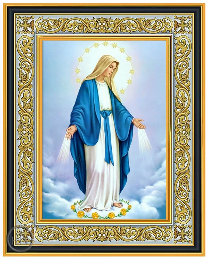 HolyTrinityStore Image - Our Lady of Grace, Framed Orthodox Icon with Stand