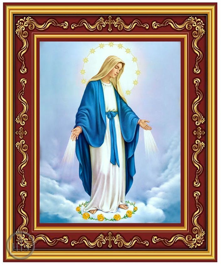 Product Picture - Our Lady Of Grace, Gold Foil Orthodox Icon in Frame 