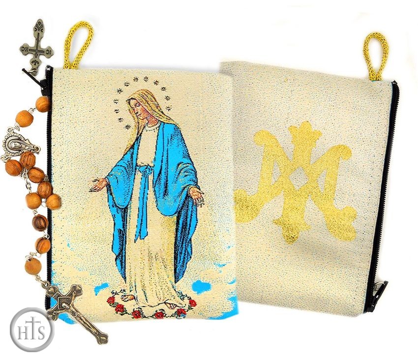 Product Pic - Our Lady of Grace, Blessed Virgin Mary,  Rosary Pouch Case