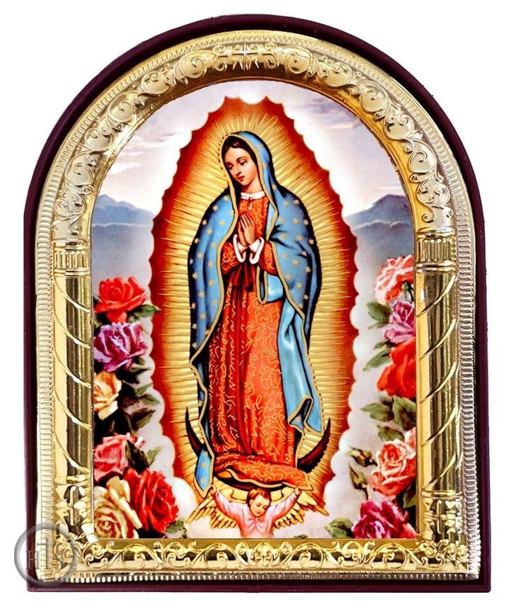 Picture - Our Lady of Guadalupe, Arched Icon with Stand