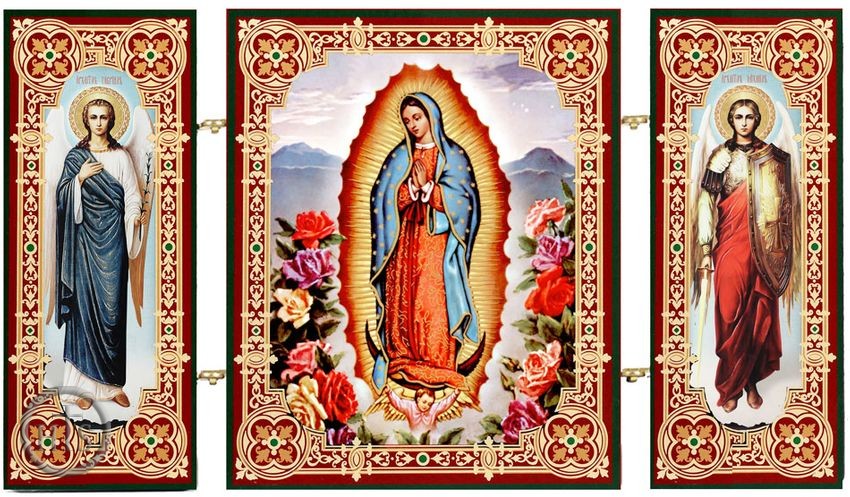 Pic - Our Lady of Guadalupe, Icon Triptych with Arch. Michael and Gabriel