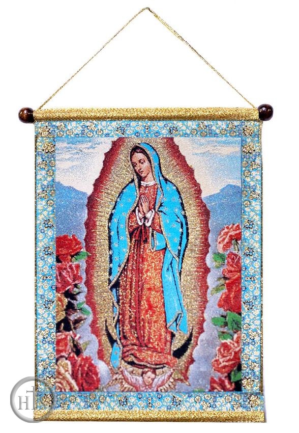 Product Pic - The Virgin Mary of Guadalupe, Hanging Tapestry Icon Banner