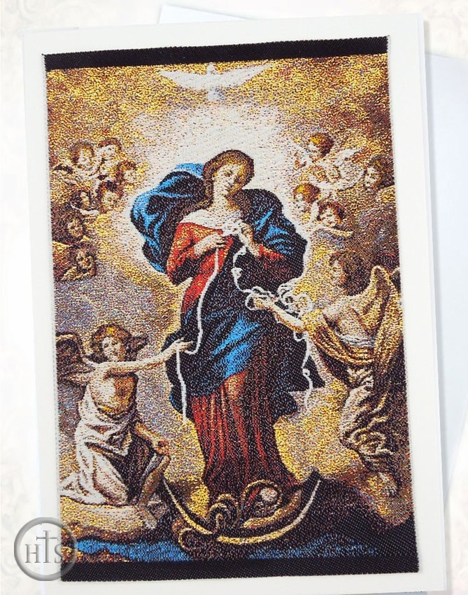 HolyTrinity Pic - Our Lady Undoer of Knots, Tapestry Icon Greeting Card with Envelope