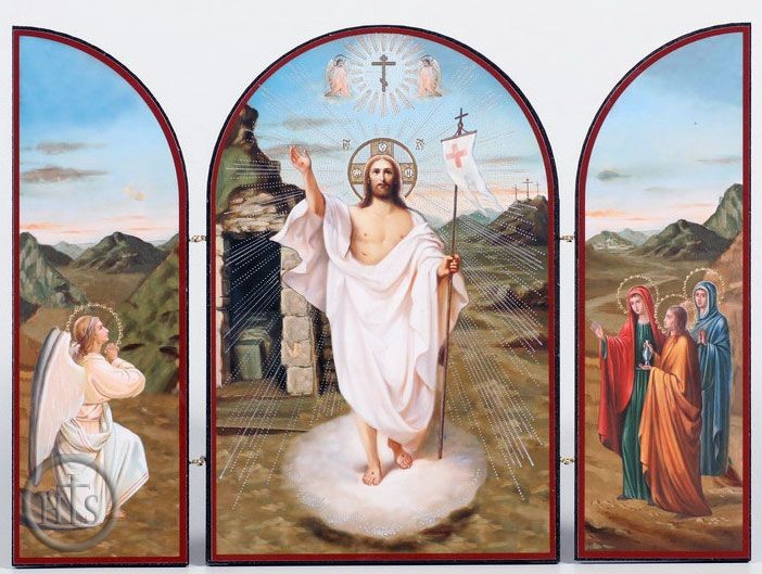 Product Photo - Pascha - Resurrection of Christ Triptych Orthodox Icon