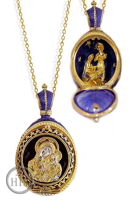 Picture - Virgin Mary / Nativity of Christ Pendant Egg with Surprise 
