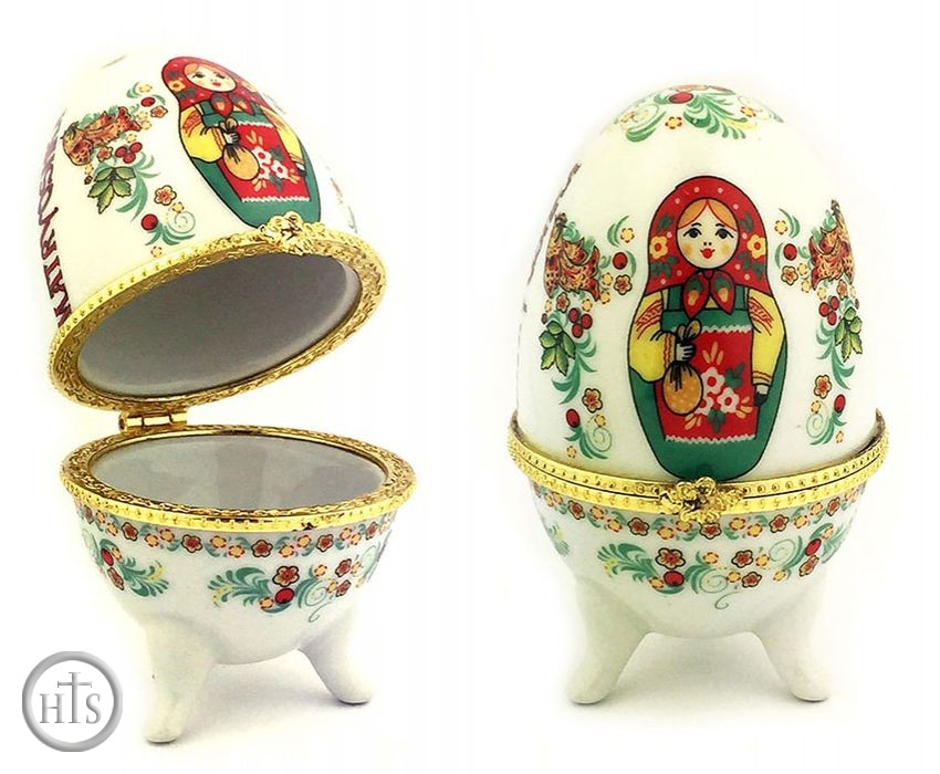 Product Image - Porcelain  Open Up Egg or Jewelry Box 