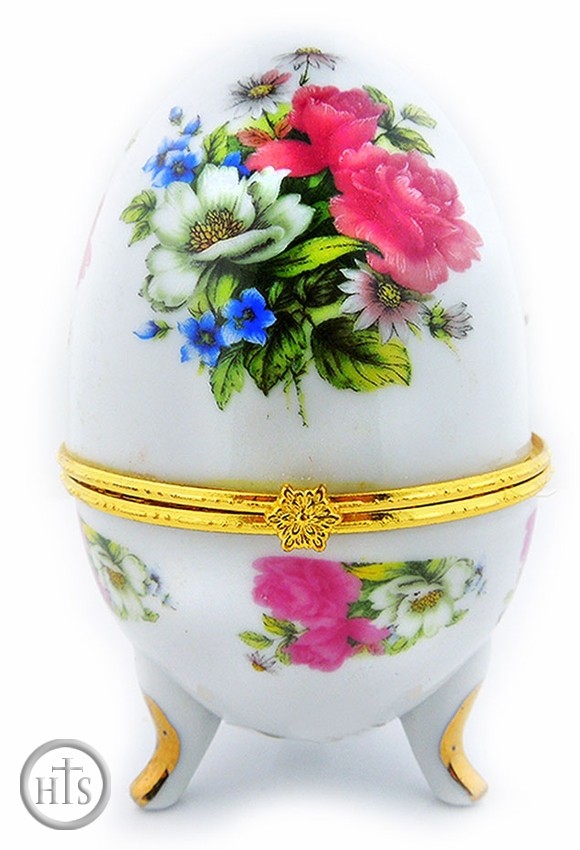 Photo - Porcelain  Open Up Egg or Jewelry Box, Large