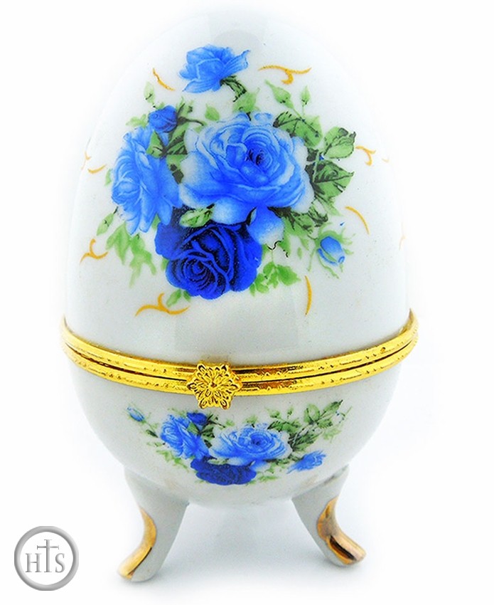 HolyTrinityStore Photo - Porcelain  Open Up Egg or Jewelry Box, Medium