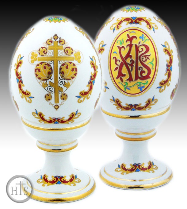 Product Image - Two Sided Porcelain Easter  Egg on Stand, Medium