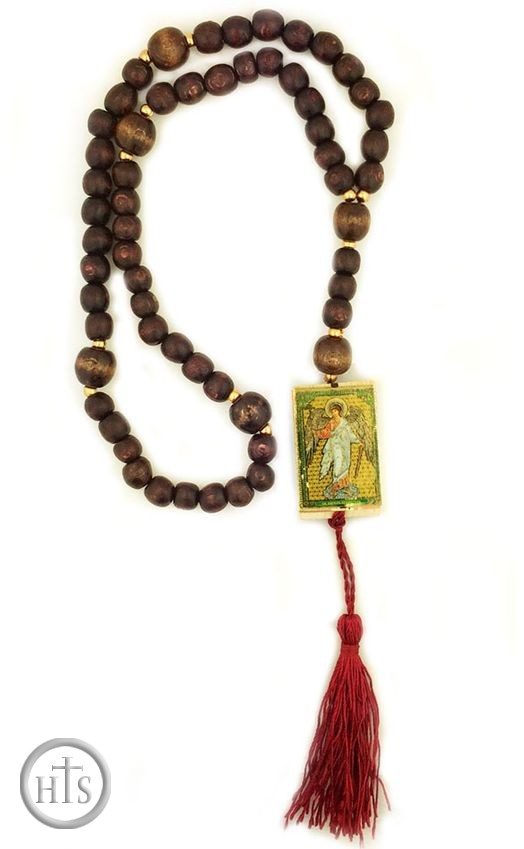 HolyTrinityStore Photo - Rosary Beads with Icons of  Archangel and Christ