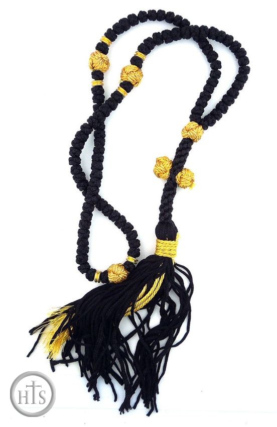 Picture - 100 Knot  Black Prayer Rope from Greece