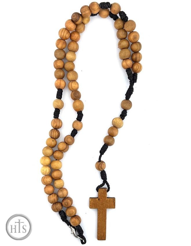HolyTrinityStore Photo - Olive Wood Rosary Beads Prayer Rope with Cross