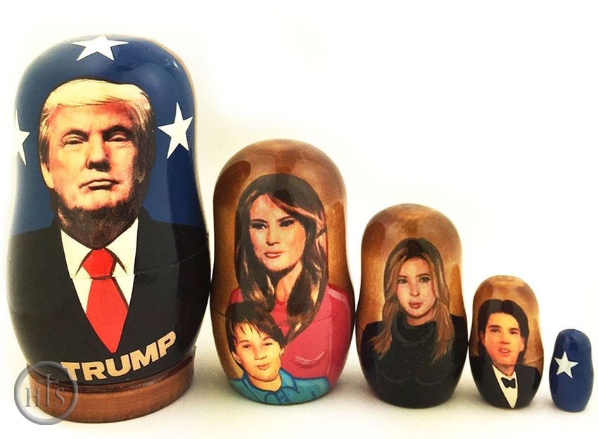 HolyTrinity Pic - President Trump Family, 5 Wooden Nesting Doll