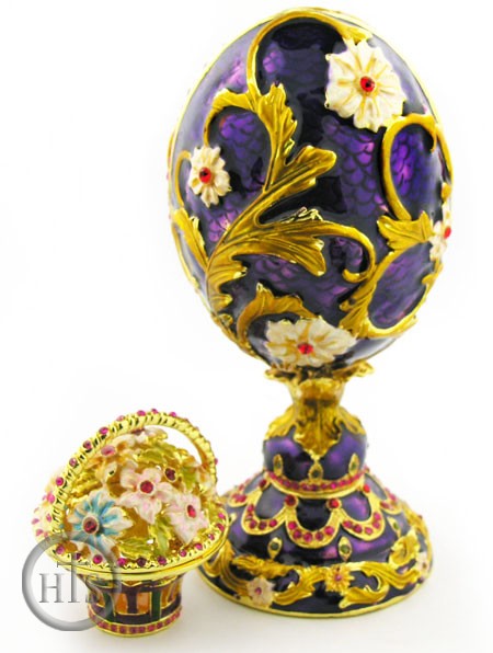 HolyTrinityStore Photo - Faberge Style Presentation Egg With Surprise, Purple