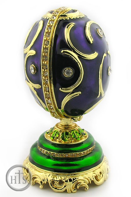 HolyTrinityStore Photo - Faberge Style Presentation  Egg With Surprise, Purple