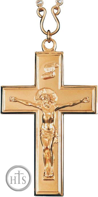 Product Image - Priest Cross With Chain, 99.2  Gold Plated