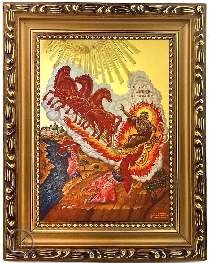 Image - Saint Prophet Elias, Framed Greek Byzantine Icon, Gilded 