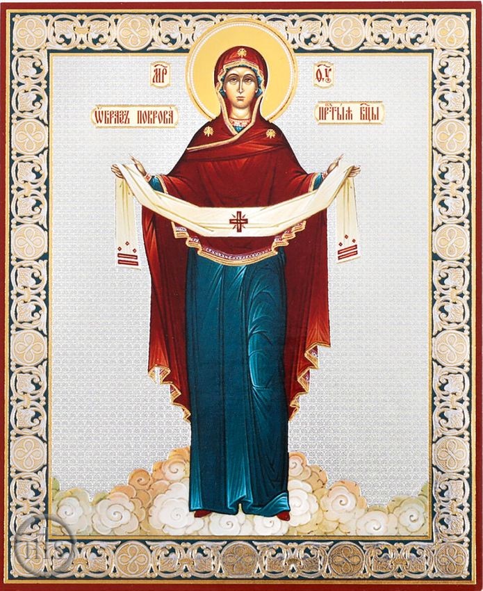 HolyTrinityStore Photo - Protection of the Mother of God, Orthodox Mini Icon