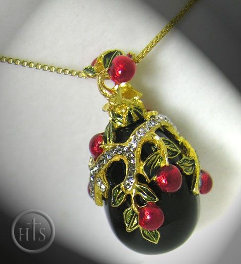 Product Picture - Pure Onyx Pendant Egg, Faberge Style