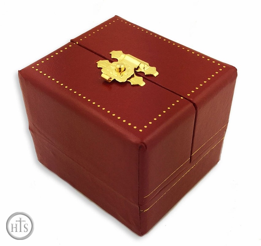 Picture - Red Faux Leather Jewelry Box, Cartier Style