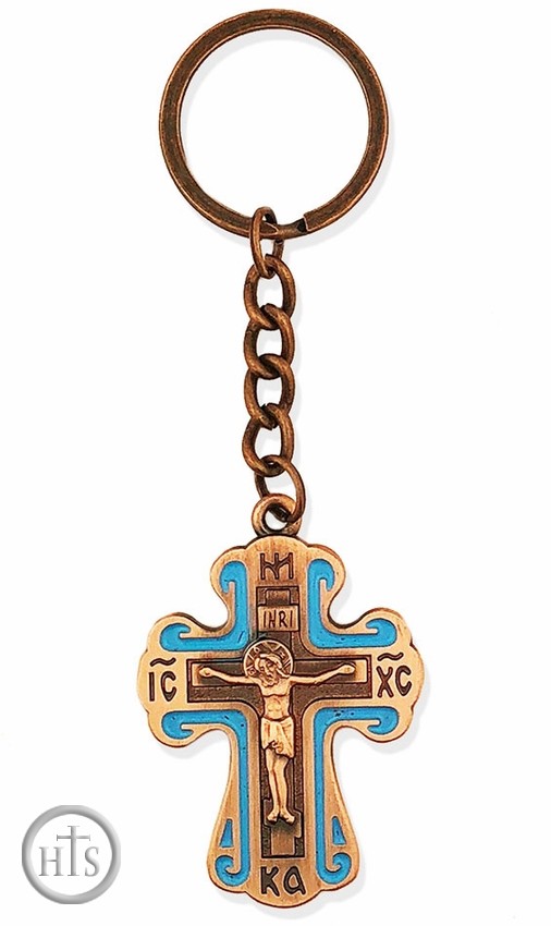 Product Image - Key Chain with Metal Cross and Crucifix