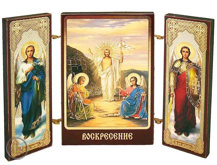 Product Picture - Resurrection of Christ / Archangels Michael and Gabriel, Mini Triptych