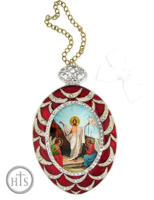 Product Picture - Resurrection of Christ, Ornament Icon, Red