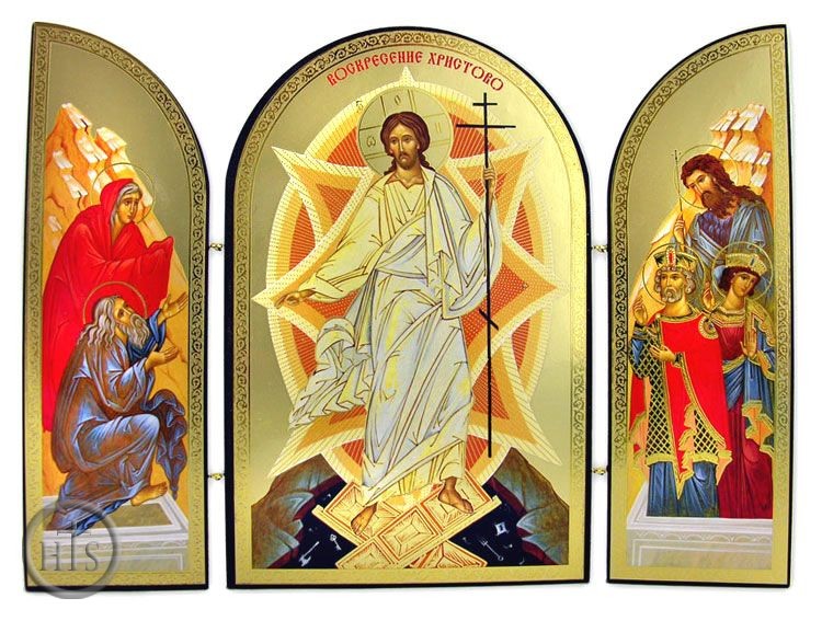 HolyTrinityStore Picture - Resurrection of Christ, Orthodox Triptych Icon