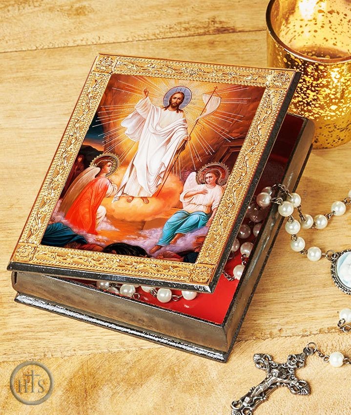 Photo - Resurrection of Christ, Jewelry Keepsake Wooden Box 