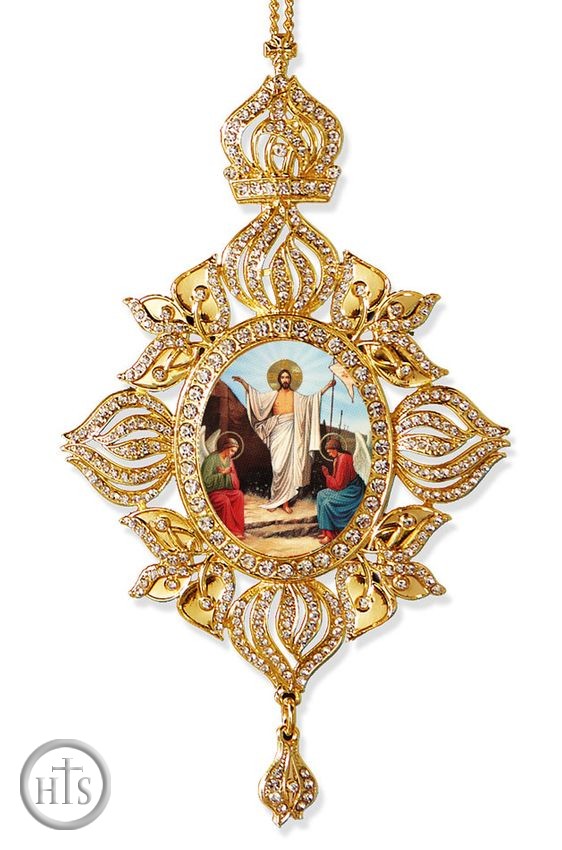 HolyTrinityStore Photo - Resurrection of Christ,  Framed Icon Ornament, Byzantine Style