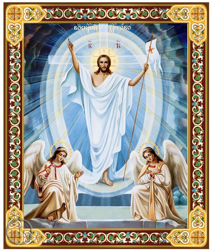 HolyTrinity Pic - Resurrection of Christ, Gold Foil Orthodox Mini Icon