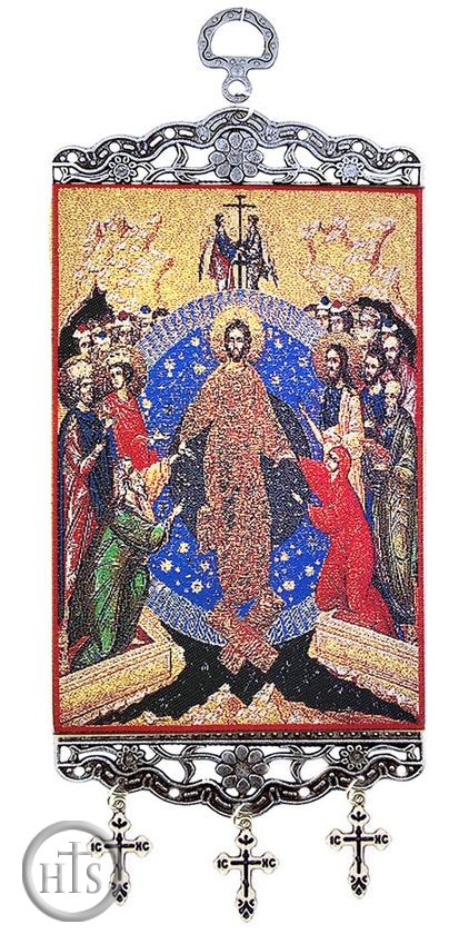 Product Photo - Resurrection of Christ, Textile Art  Tapestry Icon Banner, `10