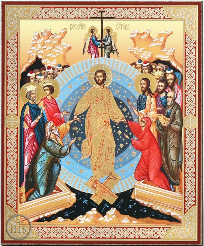 Image - Resurrection of Christ,  Orthodox Christian Gold Foil Icon  