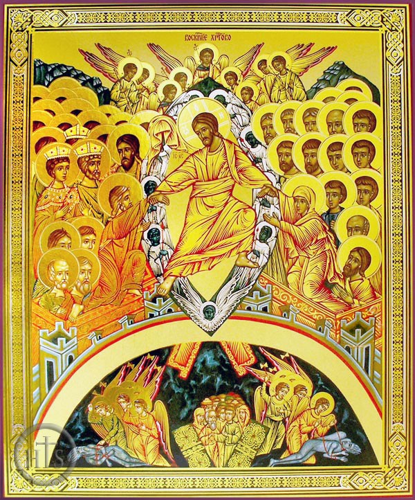 HolyTrinityStore Photo - Resurrection of Christ, Orthodox Christian Icon, Gold & Silver Foiled